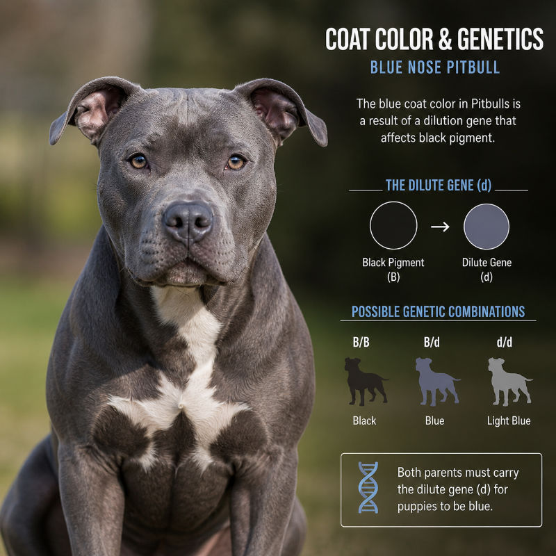 blue nosed pitbull color and genetics